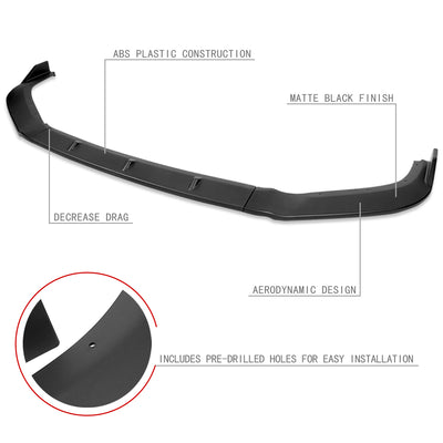 3 Pieces STP Style Front Bumper Lip<br>13-15 Nissan Altima Sedan