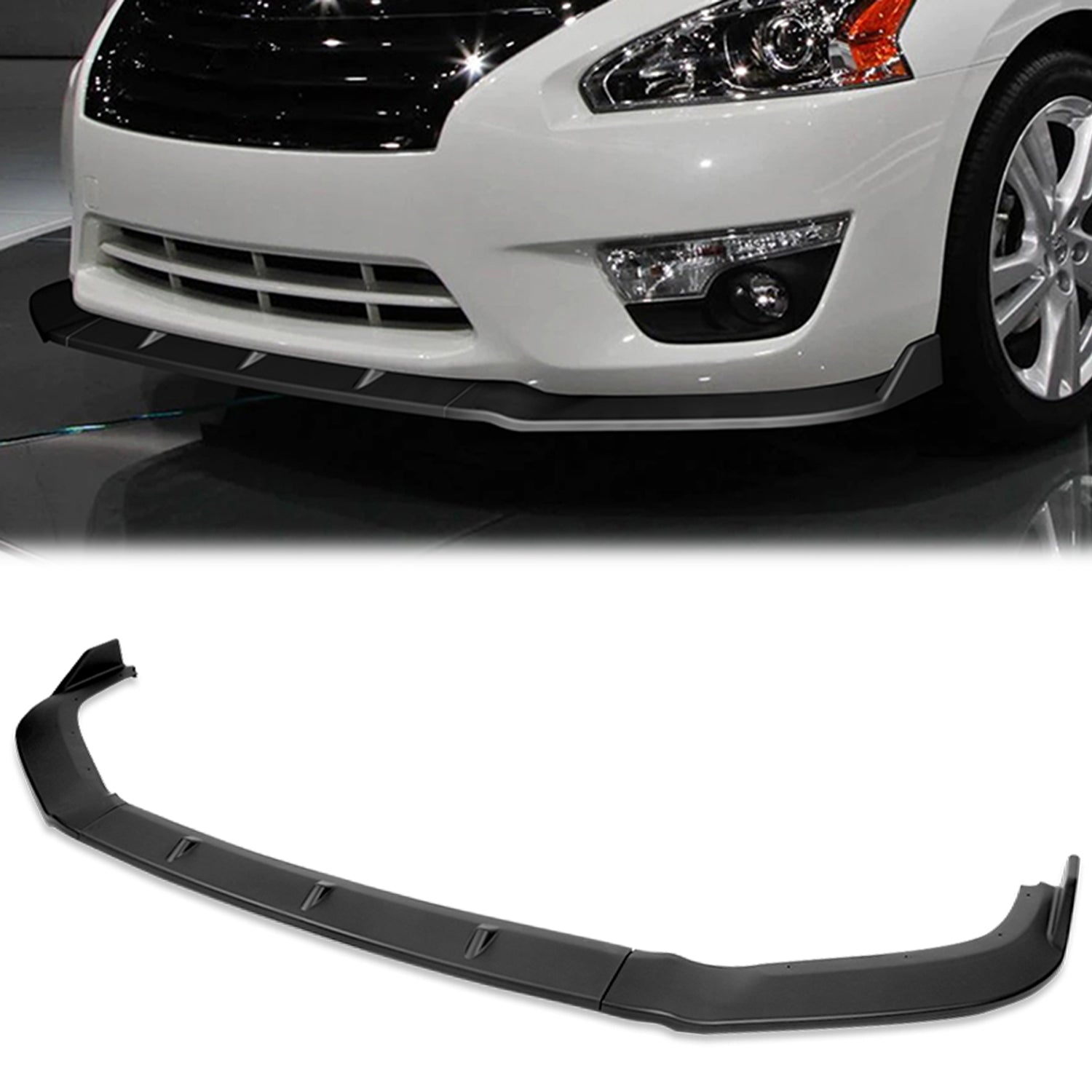 3 Pieces STP Style Front Bumper Lip<br>13-15 Nissan Altima Sedan