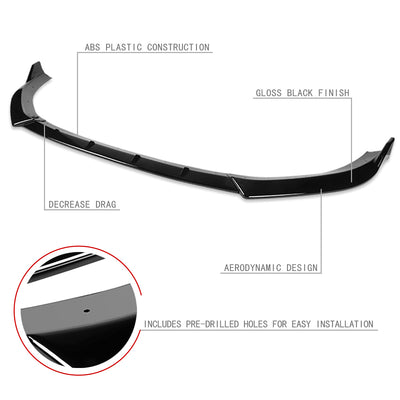 3 Pieces Front Bumper Lip<br>14-16 Audi A3