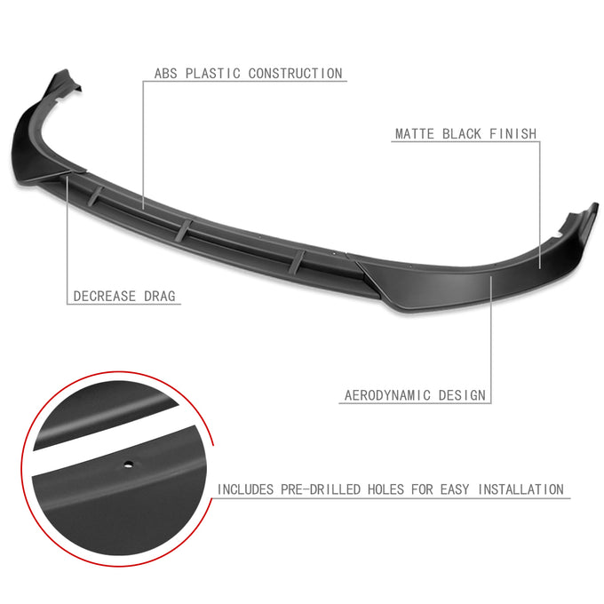 3 Pieces STP Style Front Bumper Lip<br>16-18 Kia Optima LX /EX/LX-Turbo