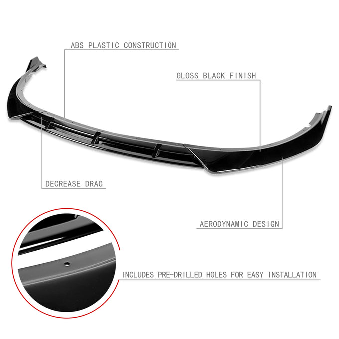 3 Pieces STP Style Front Bumper Lip<br>16-18 Kia Optima LX/EX/LX-Turbo