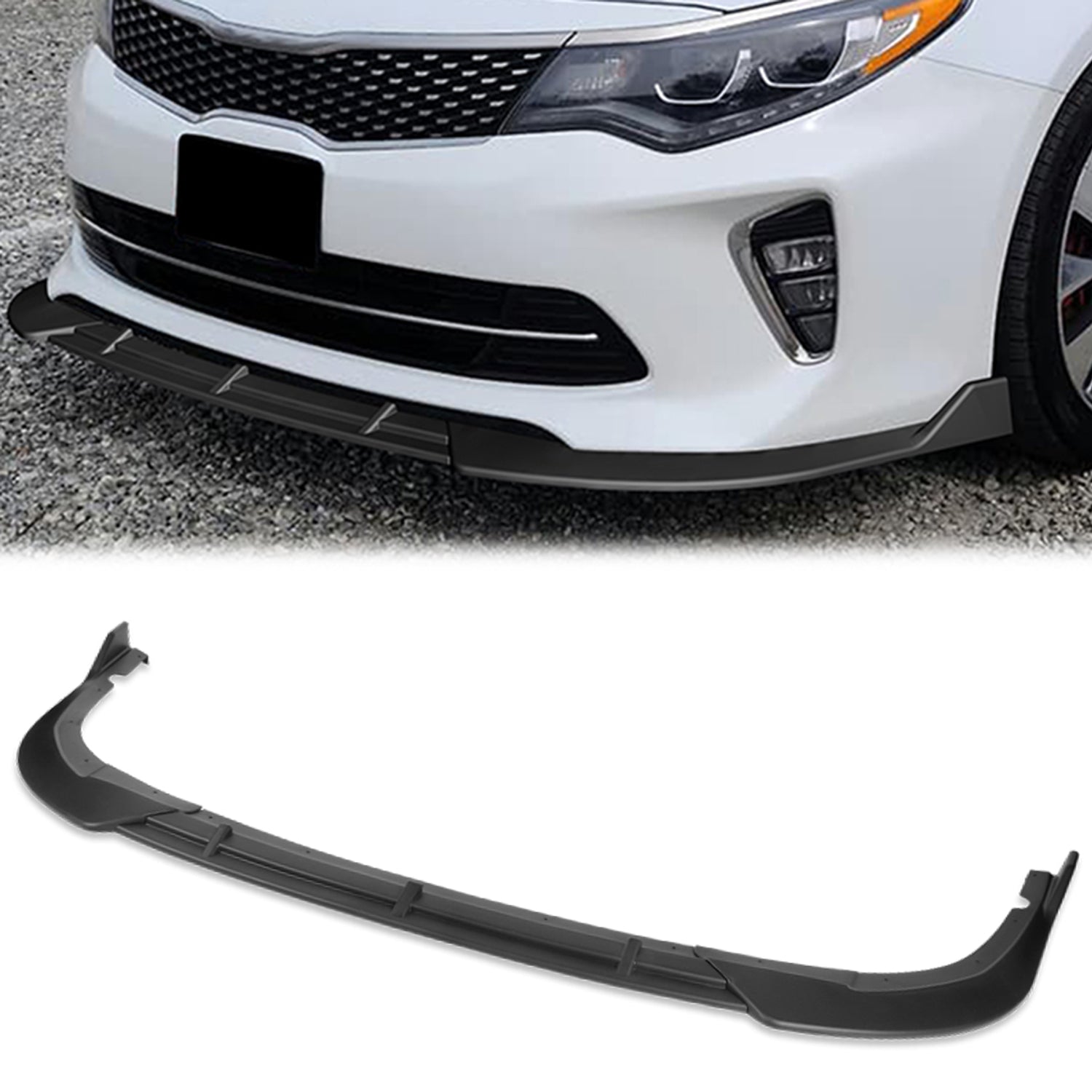 3 Pieces STP Style Front Bumper Lip<br>16-18 Kia Optima SX/SXL/S