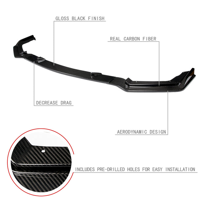 3 Pieces Front Bumper Lip<br>14-17 Infiniti Q50 Sport