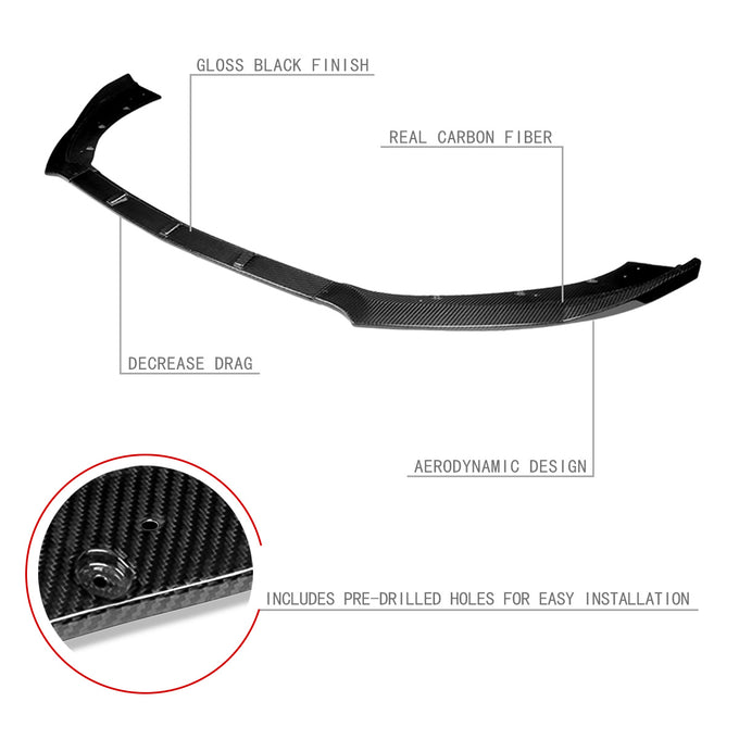 3 Pieces Front Bumper Lip<br>15-17 Ford Mustang