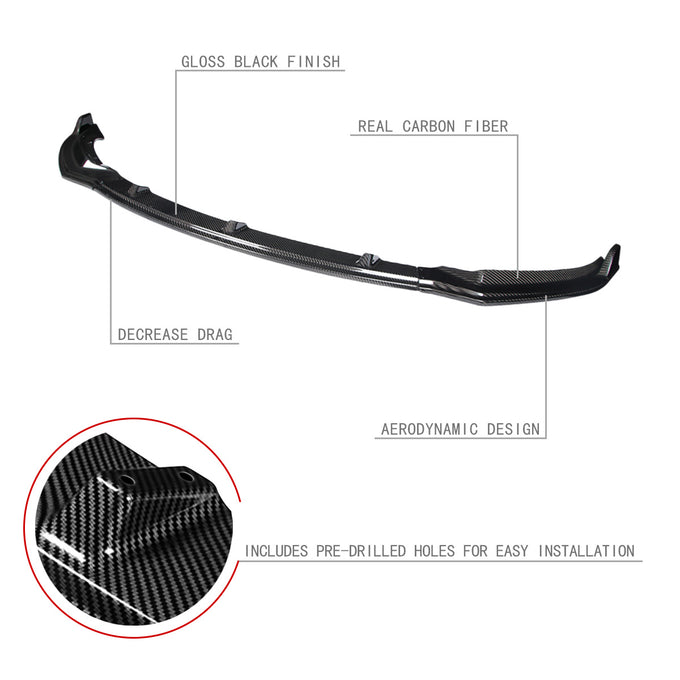 3 Pieces Front Bumper Lip<br>17-20 Tesla Model 3