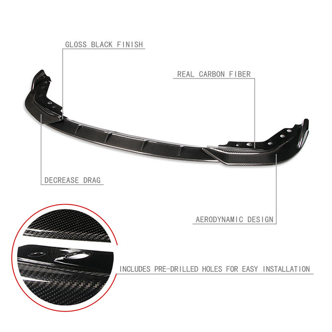 3 Pieces Front Bumper Lip<br>19-20 BMW 330i M340i 330e G20 M Sport