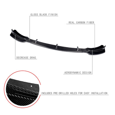 3 Pieces Front Bumper Lip<br>14-16 BMW 428i, 18-19 430i Gran Coupe