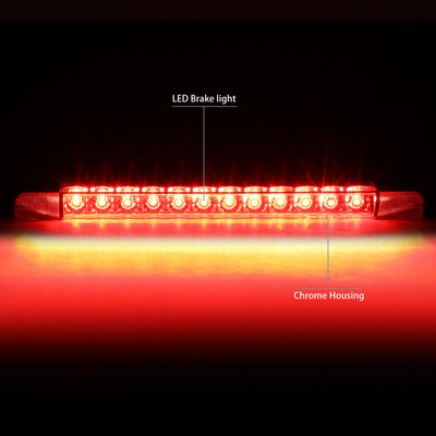 D-Motoring - Third Brake Light - LED - Chrome Housing - Plug-n-Play - Toyota 4Runner / Highlander / Prius / Prius C / Prius V / Sienna - 2