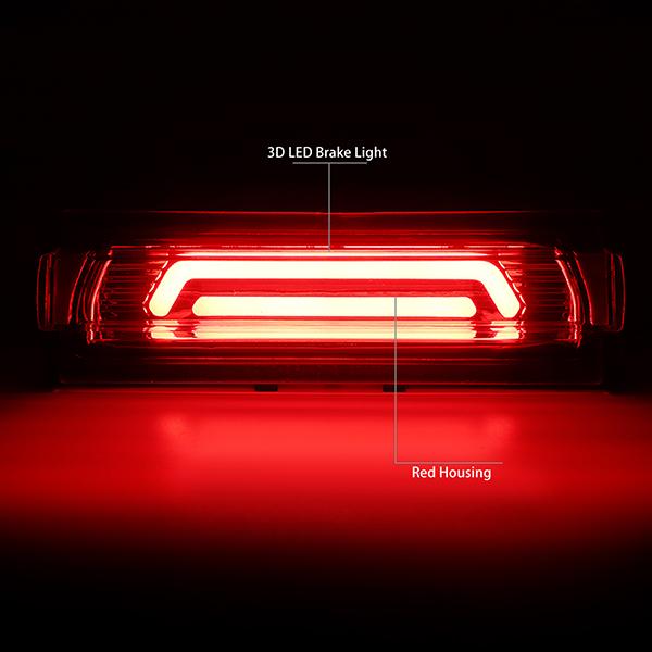 91-96 Chevy Corvette Third Brake Light - 3D LED Bar - Red Lens - Plug-n-Play - 2
