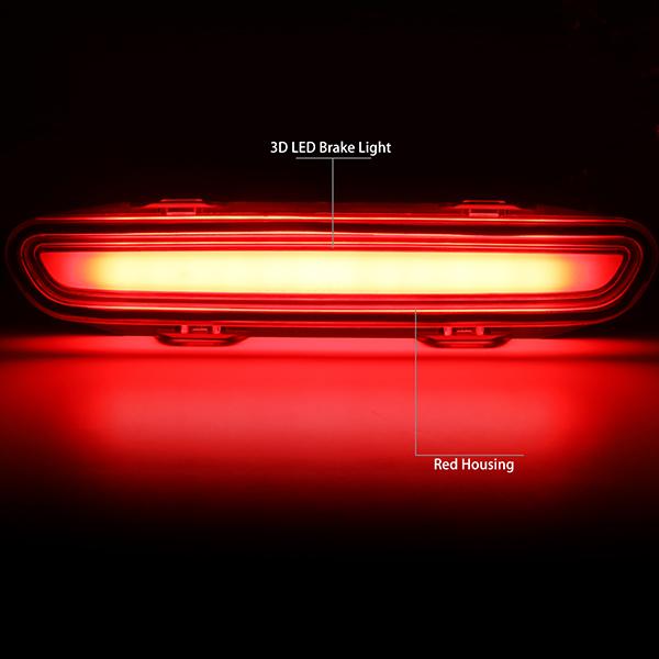 06-10 Dodge Charger Third Brake Light - 3D LED Tube - Red Lens - Plug-n-Play - 2