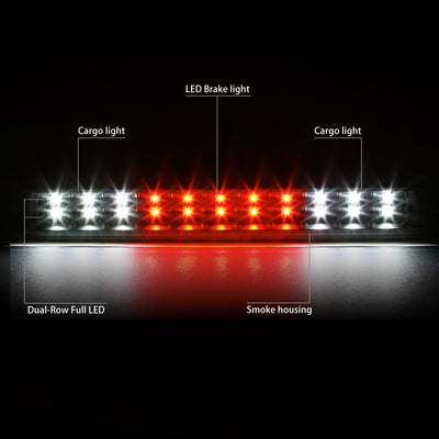 D-Motoring - Third Brake Light - LED - 2-Row - Black Housing - Smoked Lens - Plug-n-Play - Chevy Colorado / GMC Canyon - 2