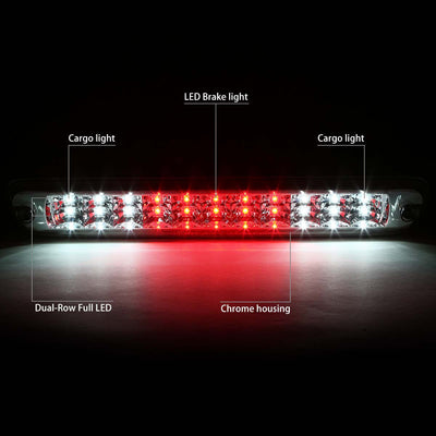 D-Motoring - Third Brake Light - LED - Dual Row - Chrome Housing - Plug-n-Play - Chevy Colorado / GMC Canyon - 2