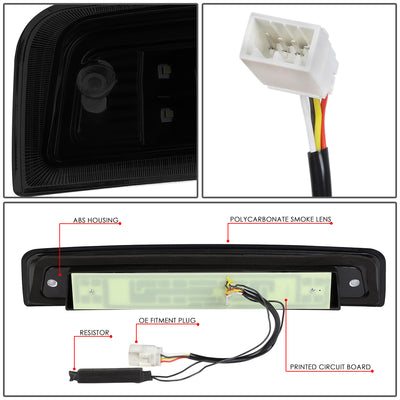 D-Motoring - Third Brake Light - 3D LED Bar - Black Housing - Smoked Lens - Plug-n-Play - Dodge Ram 1500 / 2500 / 3500 - 3