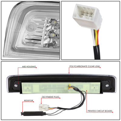 D-Motoring - Third Brake Light - 3D LED Bar - Chrome Housing - Plug-n-Play - Dodge Ram 1500 / 2500 / 3500 - 3