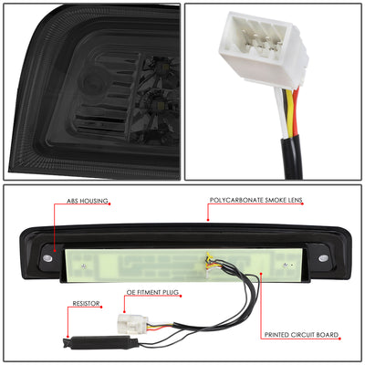 D-Motoring - Third Brake Light - 3D LED Bar - Smoked Lens - Plug-n-Play - Dodge Ram 1500 / 2500 / 3500 - 3
