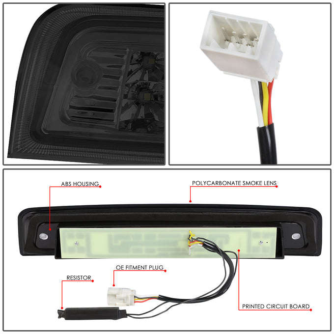 D-Motoring - Third Brake Light - 3D LED Bar - Smoked Lens - Plug-n-Play - Dodge Ram 1500 / 2500 / 3500 - 3