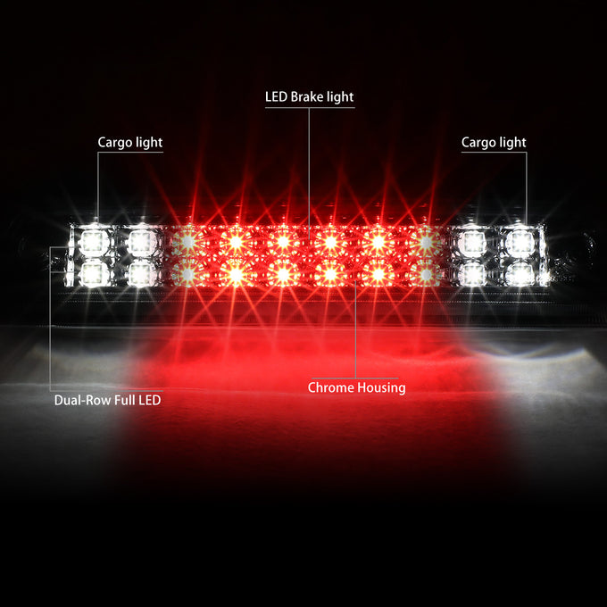 D-Motoring - Third Brake Light - LED - Chrome Housing - Plug-n-Play - Ford F-150 / Lincoln Mark LT - 2
