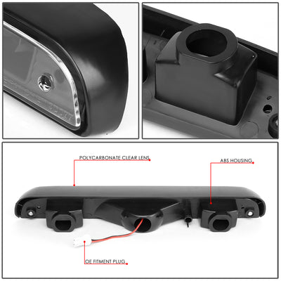 D-Motoring - 92-96 Ford F150 F250 F350Third Brake Light - LED - Black Housing - Clear Lens - Plug-n-Play - 4