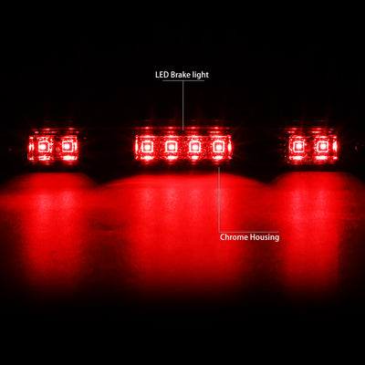 D-Motoring - 92-96 Ford F-150 F-250 F-350 BroncoThird Brake Light - LED - Chrome Housing - Clear Lens - Plug-n-Play - 2