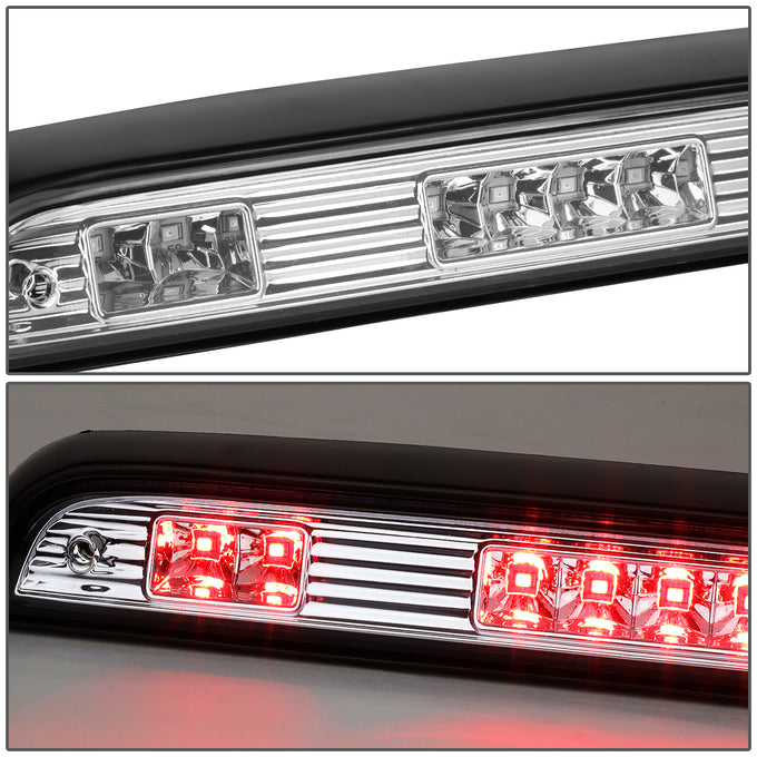 D-Motoring - 92-96 Ford F-150 F-250 F-350 BroncoThird Brake Light - LED - Chrome Housing - Clear Lens - Plug-n-Play - 3
