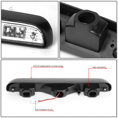 D-Motoring - 92-96 Ford F-150 F-250 F-350 BroncoThird Brake Light - LED - Chrome Housing - Clear Lens - Plug-n-Play - 4