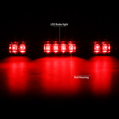 D-Motoring - 92-96 Ford F-150 F-250 F-350 BroncoThird Brake Light - LED - Red Housing - Red Lens - Plug-n-Play - 2