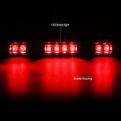 D-Motoring - 92-96 Ford F-150 F-250 F-350 BroncoThird Brake Light - LED - Smoked Housing - Smoked Lens - Plug-n-Play - 2