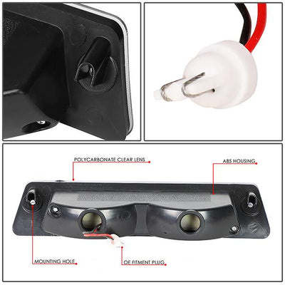 87-93 Ford Mustang GT / Cobra Third Brake Light - 3D LED - Clear Lens - Plug-n-Play - 5