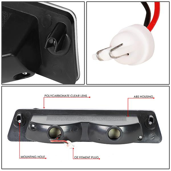 87-93 Ford Mustang GT / Cobra Third Brake Light - 3D LED - Clear Lens - Plug-n-Play - 5