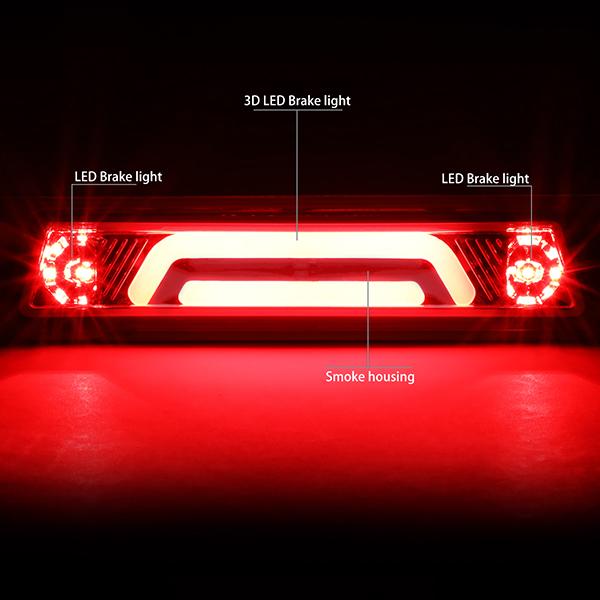 87-93 Ford Mustang GT / Cobra Third Brake Light - 3D LED - Smoked Lens - Plug-n-Play - 2