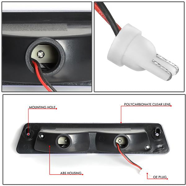 87-93 Ford Mustang GT / Cobra Hatchback Third Brake Light - LED - Clear Lens - Plug-n-Play - 4