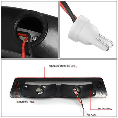 87-93 Ford Mustang GT / Cobra Hatchback Third Brake Light - LED - Red Lens - Plug-n-Play - 4