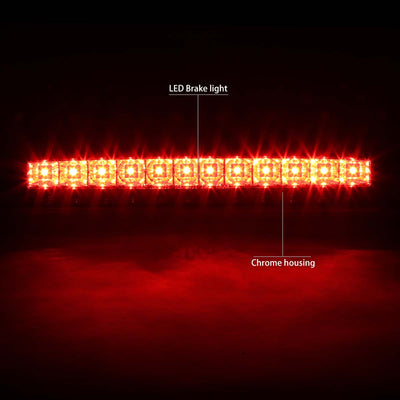 D-Motoring - Third Brake Light - LED - Chrome Housing - Plug-n-Play - Ford F-250 / 350 / 450 / 550 Super Duty / Range / Mazda B2300 / B3000 / B4000 - 2