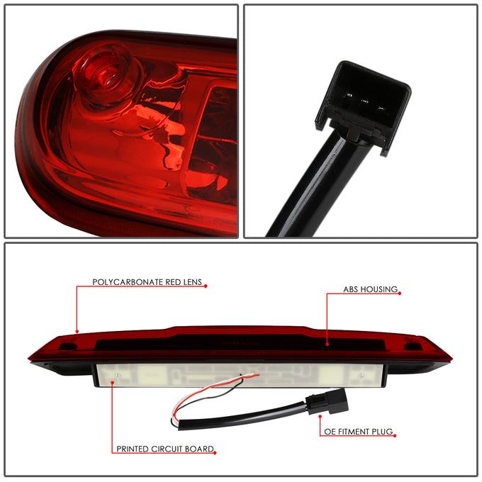 D-Motoring - Third Brake Light - LED - Red Lens - Plug-n-Play - Chevy Silverado 1500 / 2500HD / 3500HD / GMC Sierra 1500 / 2500HD / 3500HD - 3