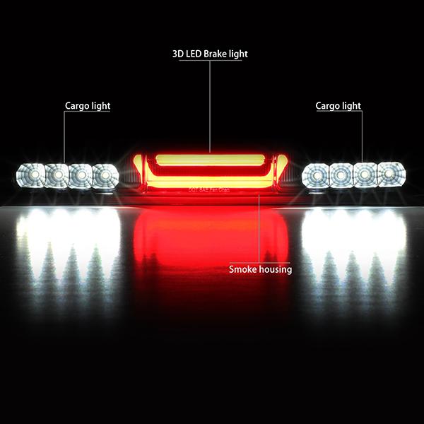 99-07 Silverado/Sierra Third Brake Light - 3D LED - Smoked Lens - Plug-n-Play - 2