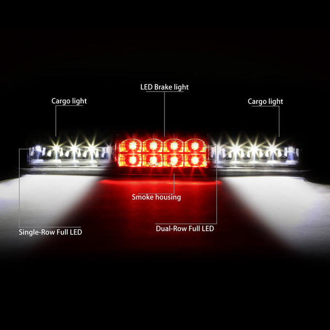 D-Motoring - Third Brake Light - LED - Black Housing - Smoked Lens - Plug-n-Play - Chevy Silverado / GMC Sierra - 2