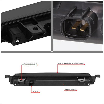 09-17 Chevy Traverse GMC Acadia Third Brake Light - LED - Smoked Lens - 3BL-GMCACA09-LED-BK-SM - 4