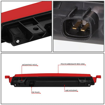 09-17 Chevy Traverse GMC Acadia Third Brake Light - LED - Red Lens - 3BL-GMCACA09-LED-RD - 4
