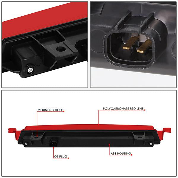 09-17 Chevy Traverse GMC Acadia Third Brake Light - LED - Red Lens - 3BL-GMCACA09-LED-RD - 4