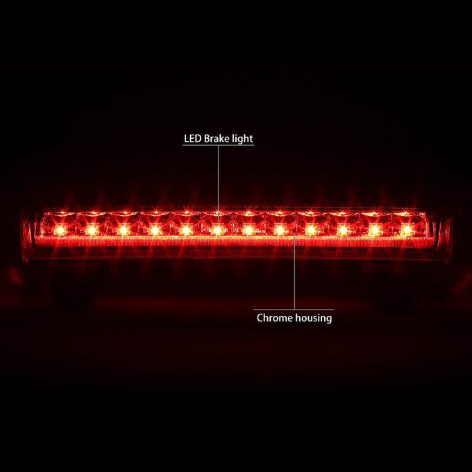 D-Motoring - Third Brake Light - LED - Chrome Housing - Plug-n-Play - Chevy Suburban 1500 / 2500 / GMC Yukon XL 1500 / 2500 / GMC Yukon / Chevy Tahoe - 2