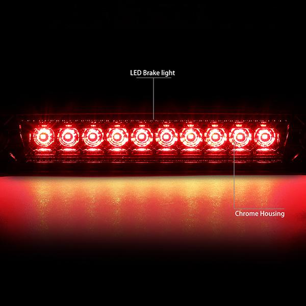 D-Motoring - 06-10 Jeep CommanderThird Brake Light - Full LED - Clear Lens - Plug-n-Play - 2
