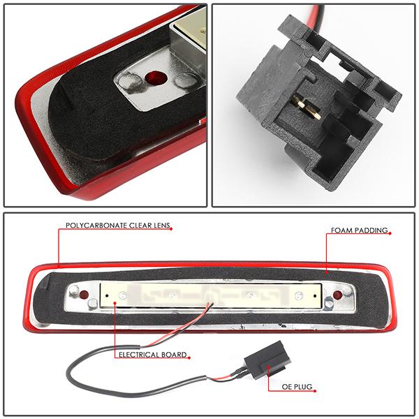 D-Motoring - 06-10 Jeep CommanderThird Brake Light - Full LED - Red Lens - Plug-n-Play - 4