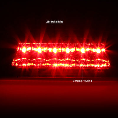 D-Motoring - Third Brake Light - LED - Chrome Housing - Plug-n-Play - 02-07 Jeep Liberty - 2
