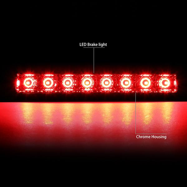 D-Motoring - 07-17 Jeep PatriotThird Brake Light - Full LED - Clear Lens - Plug-n-Play - 2