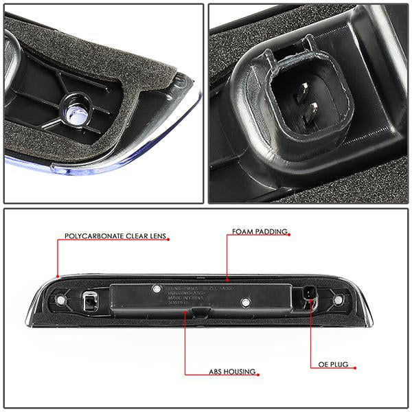 D-Motoring - 07-17 Jeep PatriotThird Brake Light - Full LED - Clear Lens - Plug-n-Play - 4