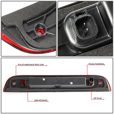 D-Motoring - 07-17 Jeep PatriotThird Brake Light - Full LED - Red Lens - Plug-n-Play - 4