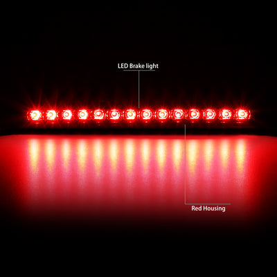 D-Motoring - 98-07 Toyota Land CruiserThird Brake Lights - Full LED - Red Housing - Red Lens - 2