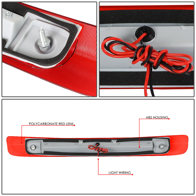 D-Motoring - 98-07 Toyota Land CruiserThird Brake Lights - Full LED - Red Housing - Red Lens - 4