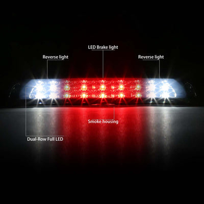 D-Motoring - Third Brake Light - LED - 2-Row - Smoked Lens - Plug-n-Play - 07-16 Toyota Tundra - 2