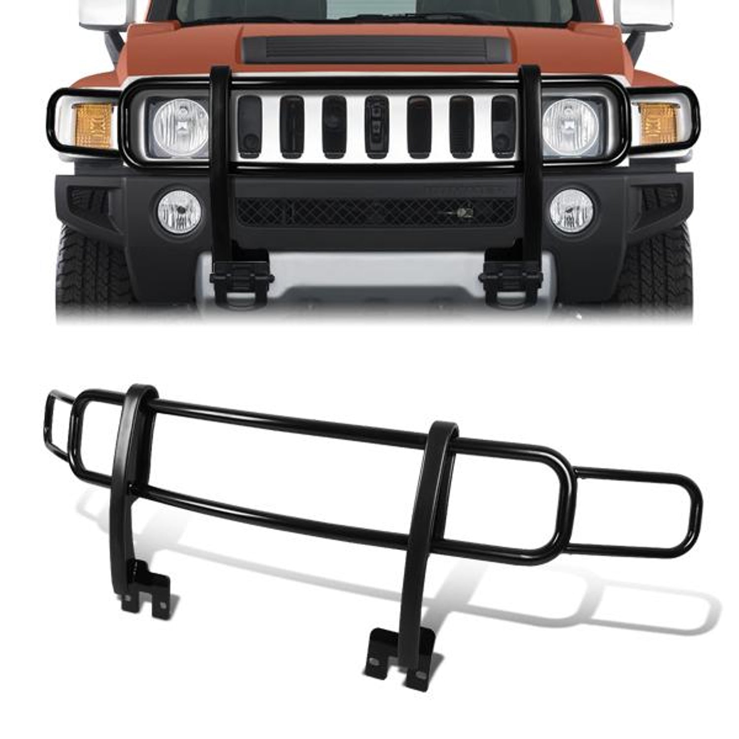 06-10 Hummer H3 H3T Factory Style Brush Grille Guard - Steel -Black